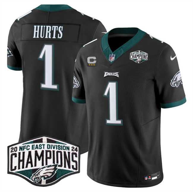 Men's Philadelphia Eagles #1 Jalen Hurts Black 2024 NFC East Champions With 3-Star C Patch F.U.S.E. Vapor Untouchable Limited Stitched Jersey,We sell and wholesale Men's Philadelphia Eagles #1 Jalen Hurts Black 2024 NFC East Champions With 3-Star C Patch F.U.S.E. Vapor Untouchable Limited Stitched Jersey on line form chian!